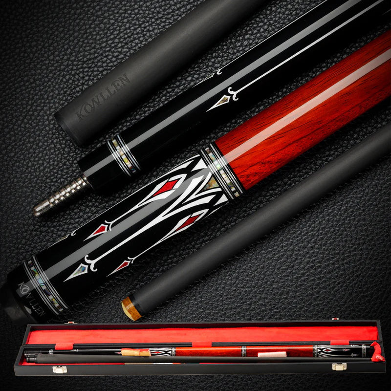 KONLLEN Carbon Fiber All Inlay Pool Cue Stick Leather Wrapless Black Technology Low Deflection Billiard,10.5，11.5，12.5mm,147cmAK-AS-1F