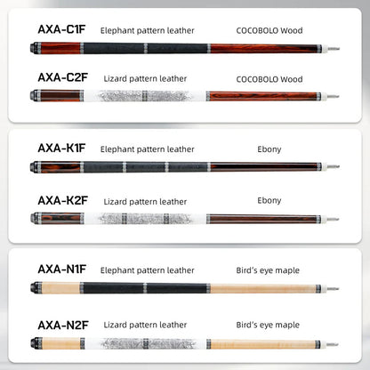 KONLLEN Carbon Fiber Pool Cue - AXA Series - Handmade Inlay Cues Stick Precision and Stability Professional Low Deflection Pool Stick with