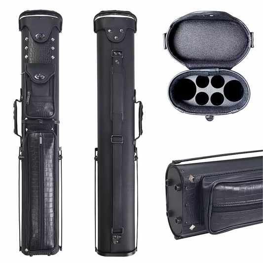 2Butts 4Shafts  Billiard cue bucket big head cue bag billiard cue bucket 1/2 six-hole portable cue box with removable bracket