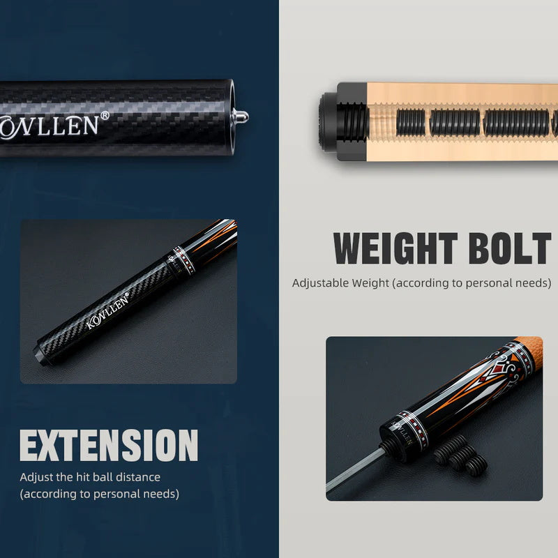 Konllen Kaleidoscope Series – Ember / No Wrap Pool Cue – AK-15F