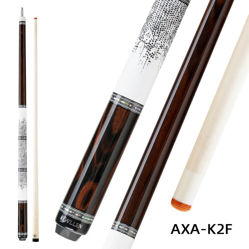 KONLLEN Carbon Fiber Pool Cue - AXA Series - Handmade Inlay Cues Stick Precision and Stability Professional Low Deflection Pool Stick with