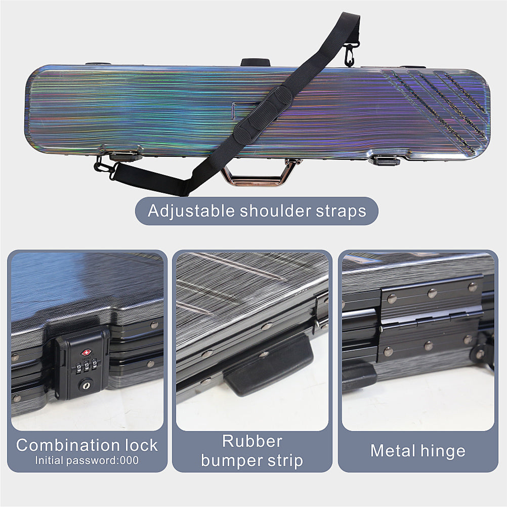 Hard 3x3 Billiard Cue Case,ABS+PC Shell with Aluminum Alloy Frame &Lock,Holds 3Butts 3 Shafts with Extensions& Accessories,Heavy Duty Pool Cue Case for Professional Players