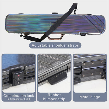 Hard 3x3 Billiard Cue Case,ABS+PC Shell with Aluminum Alloy Frame &Lock,Holds 3Butts 3 Shafts with Extensions& Accessories,Heavy Duty Pool Cue Case for Professional Players