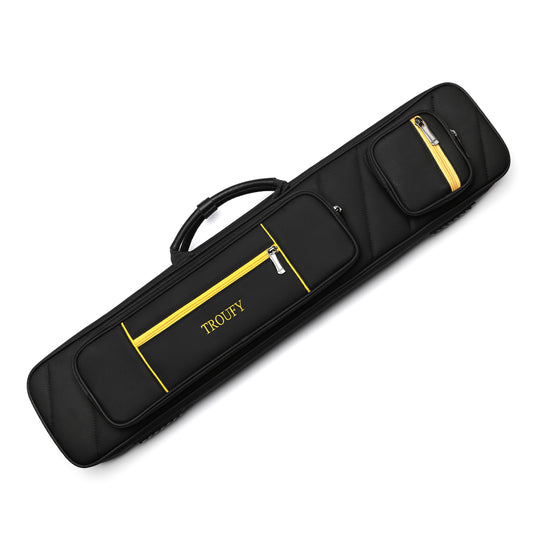 TROUFY High Capacity 4x4 Pool Cue Case with Backpack Straps for 4 Butts 8 Shafts