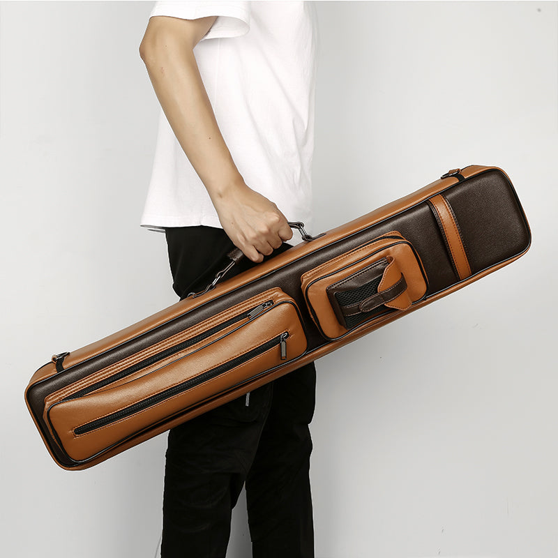 TROUFY 12-Hole Pool Cue Case - Holds 8 Butts & 4 Shafts, PU Leather, Waterproof & Dustproof