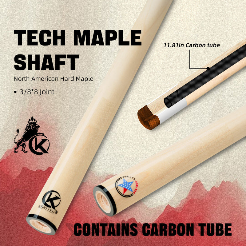 Konllen Maple Shaft for Radial Uniloc Joint 12.5mm with Black Collar and Silver Ring