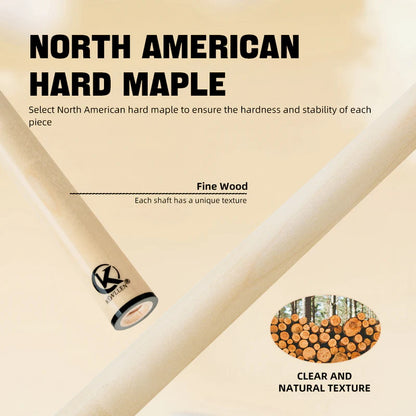 Konllen Maple Shaft for Radial Uniloc Joint 12.5mm with Black Collar and Silver Ring