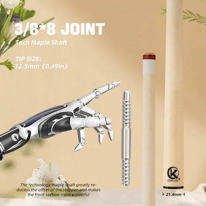 Konllen Maple Shaft for Radial Uniloc Joint 12.5mm with Black Collar and Silver Ring