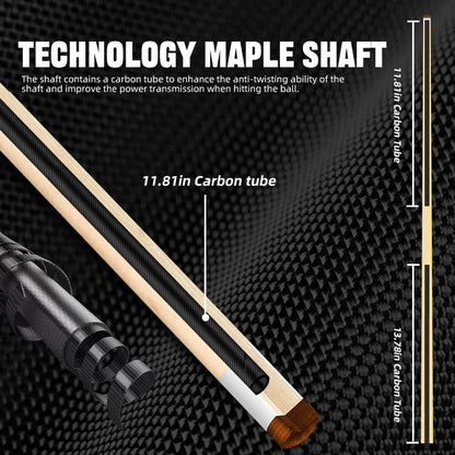 Konllen Maple Shaft for Radial Uniloc Joint 12.5mm with Black Collar and Silver Ring