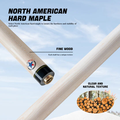 Konllen Maple Shaft for Radial Uniloc Joint 12.5mm with Black Collar and Carbon Tube