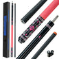 KONLLEN AK-02F Carbon Fiber Pool Cue Stick with 12.5mm Tip Pink Leather Grip Low Deflection Suitable for Woman for Billiard Cue
