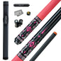 KONLLEN AK-02F Carbon Fiber Pool Cue Stick with 12.5mm Tip Pink Leather Grip Low Deflection Suitable for Woman for Billiard Cue