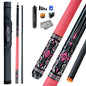 KONLLEN AK-02F Carbon Fiber Pool Cue Stick with 12.5mm Tip Pink Leather Grip Low Deflection Suitable for Woman for Billiard Cue