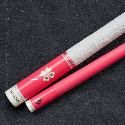 KONLLEN Pink Carbon Fiber Pool Cue Stick for Women KL-Pink-Pro 58" Girlish Lucky Low Deflection Pool Sticks with 12.5mm Tip