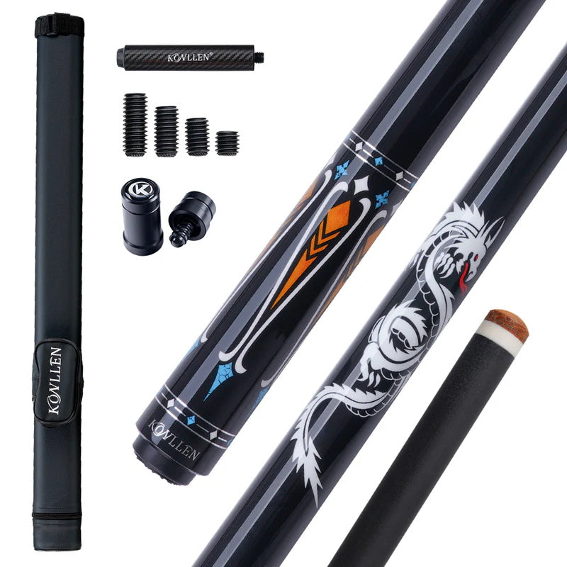 KONLLEN Carbon Fiber Pool Cue Stick Professional Cues (Full Carbon Technology Low Deflection Billiard Cue Stick,12.5mm,147cm