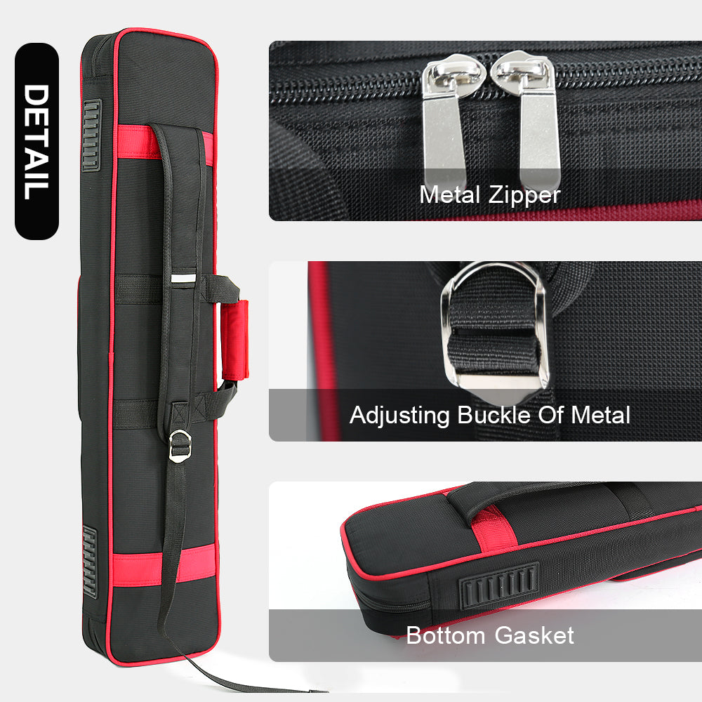 TROUFY 8-Hole Pool Cue Case - 4 Shafts & 4 Butts Capacity, Premium Oxford Cloth, 4 Colors