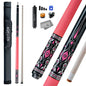 KONLLEN AK-02F Carbon Fiber Pool Cue Stick with 12.5mm Tip Pink Leather Grip Low Deflection Suitable for Woman for Billiard Cue