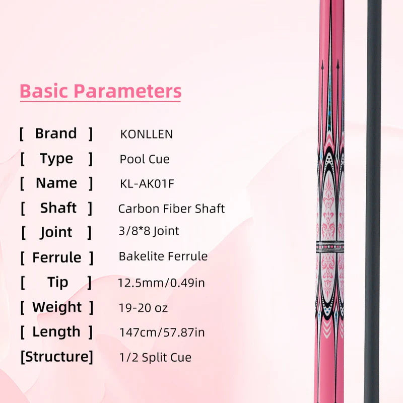 Konllen Blossom Series – Baroque Pool Cue – AK-18F