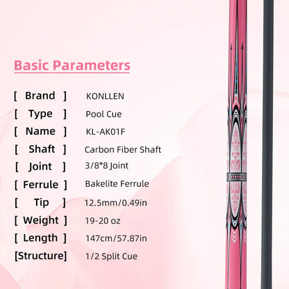 Konllen Blossom Series – Baroque Pool Cue – AK-18F