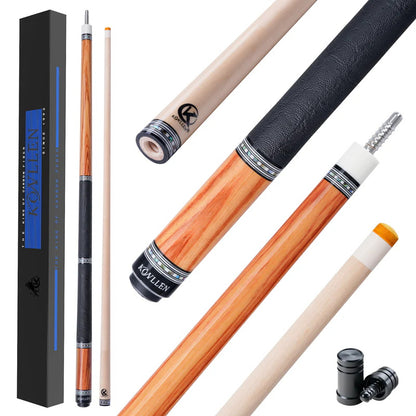 KONLLEN Carbon Fiber Pool Cue - AXA Series - Handmade Inlay Cues Stick Precision and Stability Professional Low Deflection Pool Stick with Wooden Pool Cue Box