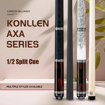 KONLLEN Carbon Fiber Pool Cue - AXA Series - Handmade Inlay Cues Stick Precision and Stability Professional Low Deflection Pool Stick with