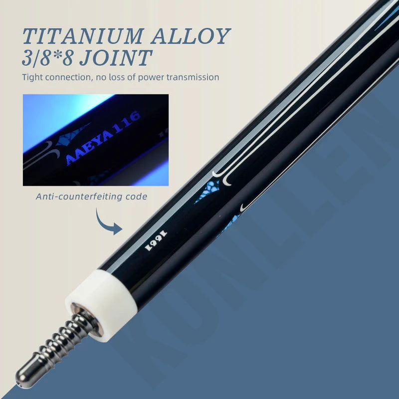 KONLLEN LW Series Carbon Fiber Pool Cue Stick Professional Cues (Full Carbon Technology Low Deflection Billiard Cue Stick,12.5mm,147cm)