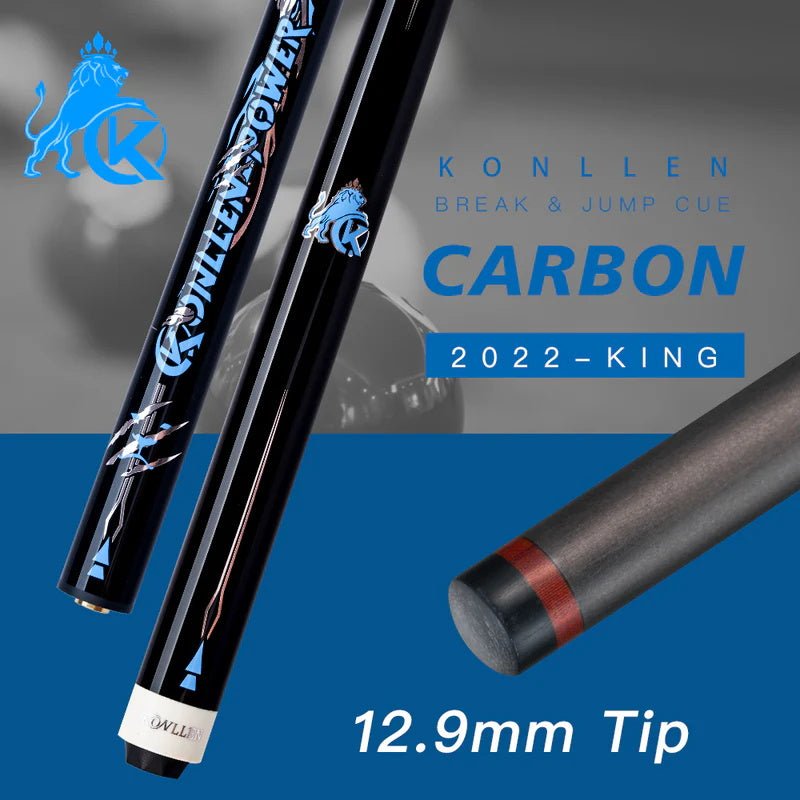 KONLLEN Heavy Hitter Break Cue Carbon Fiber Break Cue with 12.9mm Tip Punch Cue Billiard Pool Stick