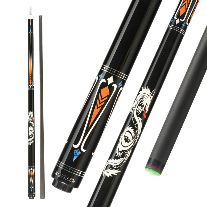 KONLLEN LW Series Carbon Fiber Pool Cue Stick Professional Cues (Full Carbon Technology Low Deflection Billiard Cue Stick,12.5mm,147cm)
