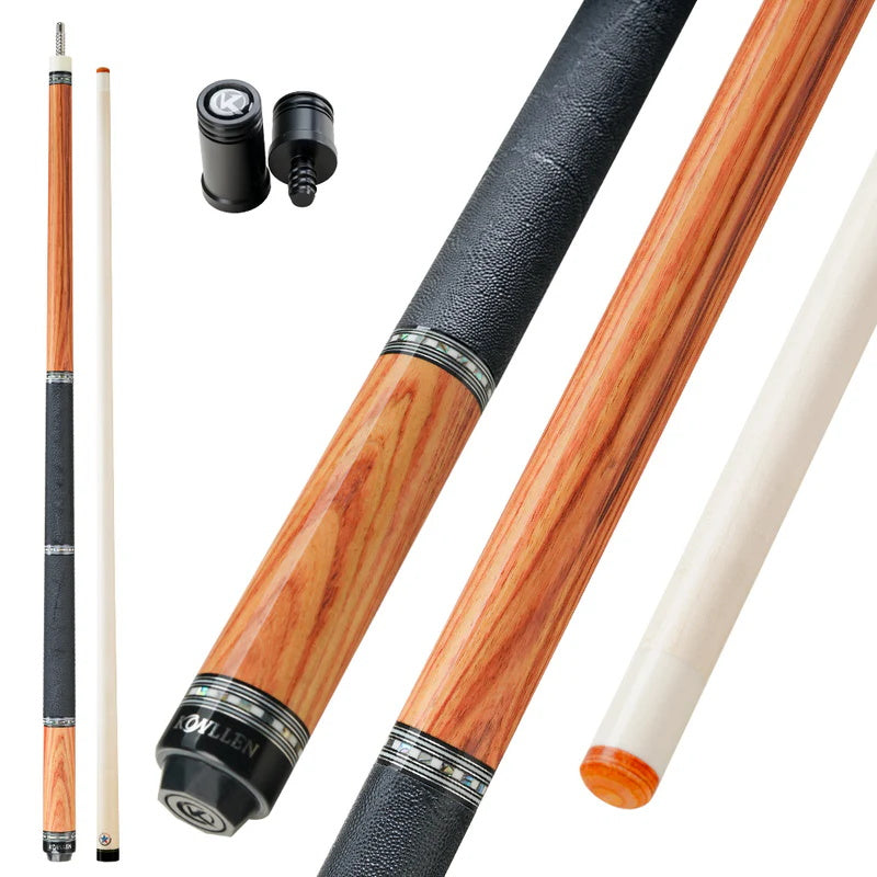 KONLLEN Carbon Fiber Pool Cue - AXA Series - Handmade Inlay Cues Stick Precision and Stability Professional Low Deflection Pool Stick with Wooden Pool Cue Box
