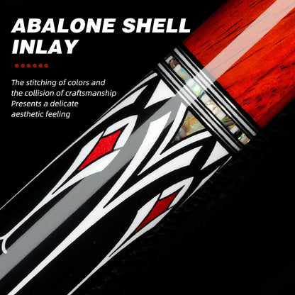 KONLLEN Carbon Fiber All Inlay Pool Cue Stick Leather Wrapless Black Technology Low Deflection Billiard,10.5，11.5，12.5mm,147cmAK-AS-1F