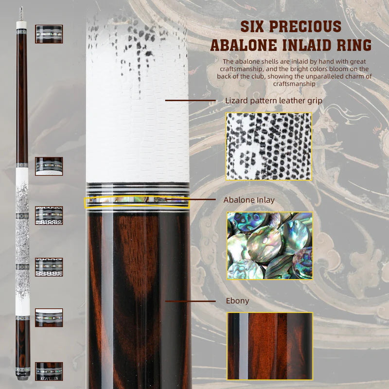 KONLLEN Carbon Fiber Pool Cue - AXA Series - Handmade Inlay Cues Stick Precision and Stability Professional Low Deflection Pool Stick with