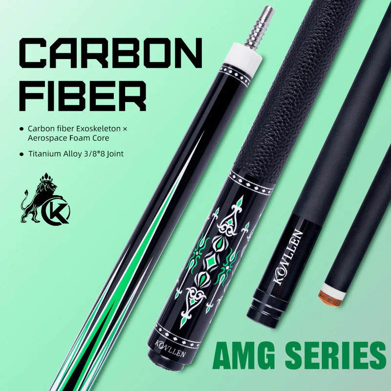 Konllen Spectra Series – Midnight Black / Granny Smith Pool Cue – AK-03F