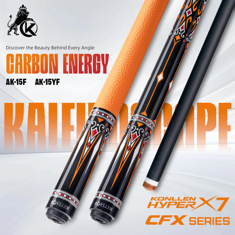 Konllen Kaleidoscope Series – Ember / No Wrap Pool Cue – AK-15F