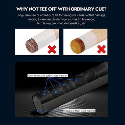 KONLLEN Break&Jump Cue Stick Carbon Fiber Technology Punch Cue Jump Cue Billiard Stick 3-Piece 12.9mm Tip