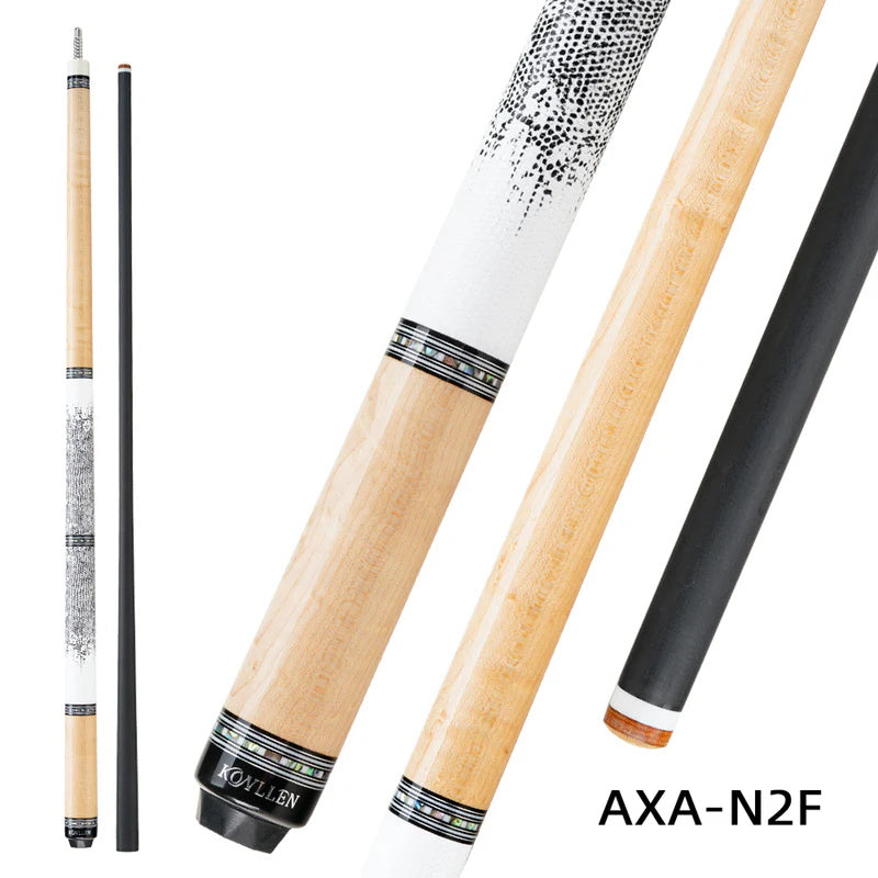 KONLLEN Carbon Fiber Pool Cue - AXA Series - Handmade Inlay Cues Stick Precision and Stability Professional Low Deflection Pool Stick with Wooden Pool Cue Box