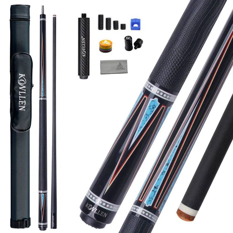 Konllen Spectra Series – Midnight Black / Celestial Blue Pool Cue – AK-08F