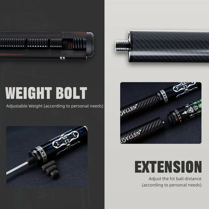 Konllen Spectra Series – Midnight Black / Granny Smith Pool Cue – AK-03F