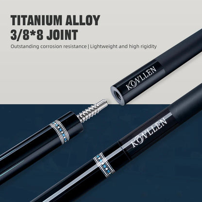 KONLLEN AK-15WBF Series Carbon Fiber Pool Cue Stick Professional Cues Leather Wrap/Wrapless Full Carbon Technology Low Deflection Billiard Cue Stick 147cm 12.5mm Tip