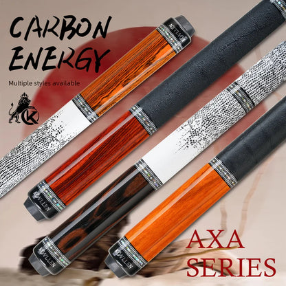 KONLLEN Carbon Fiber Pool Cue - AXA Series - Handmade Inlay Cues Stick Precision and Stability Professional Low Deflection Pool Stick with Wooden Pool Cue Box