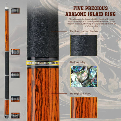 KONLLEN Carbon Fiber Pool Cue - AXA Series - Handmade Inlay Cues Stick Precision and Stability Professional Low Deflection Pool Stick with Wooden Pool Cue Box