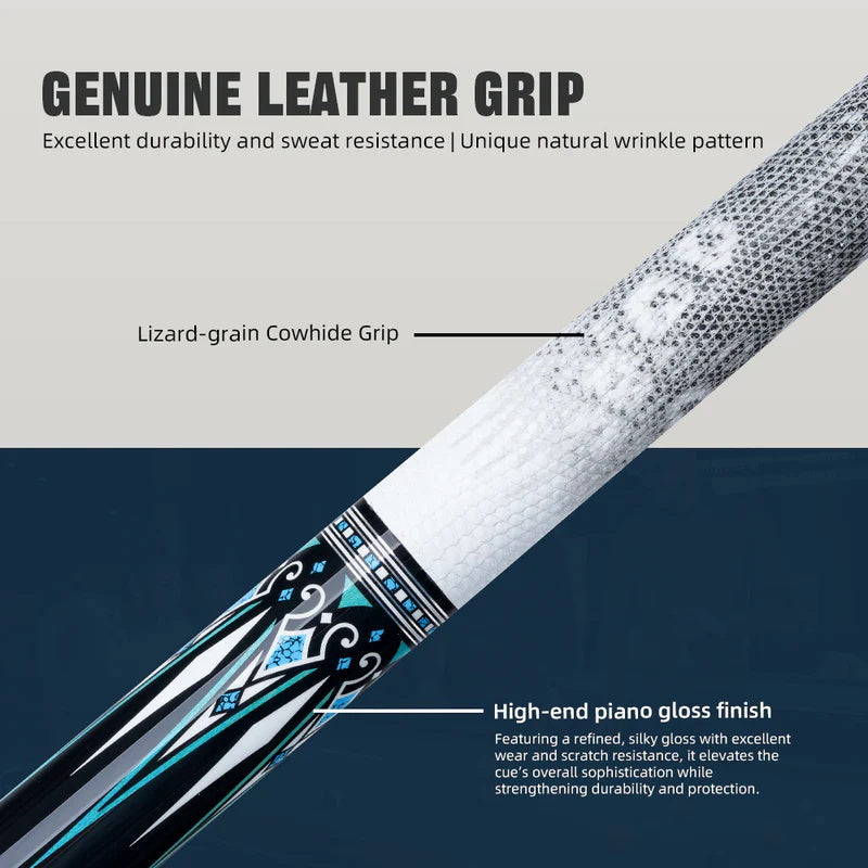 KONLLEN AK-15WBF Series Carbon Fiber Pool Cue Stick Professional Cues Leather Wrap/Wrapless Full Carbon Technology Low Deflection Billiard Cue Stick 147cm 12.5mm Tip