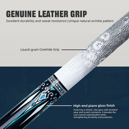 KONLLEN AK-15WBF Series Carbon Fiber Pool Cue Stick Professional Cues Leather Wrap/Wrapless Full Carbon Technology Low Deflection Billiard Cue Stick 147cm 12.5mm Tip