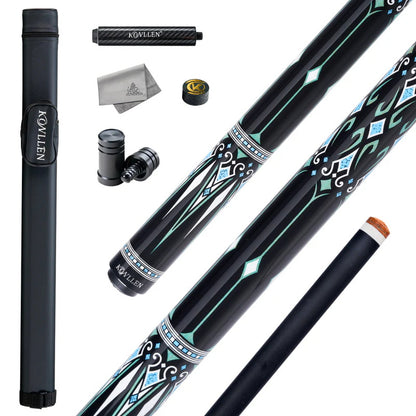 KONLLEN AK-15WBF Series Carbon Fiber Pool Cue Stick Professional Cues Leather Wrap/Wrapless Full Carbon Technology Low Deflection Billiard Cue Stick 147cm 12.5mm Tip