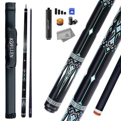 KONLLEN AK-15WBF Series Carbon Fiber Pool Cue Stick Professional Cues Leather Wrap/Wrapless Full Carbon Technology Low Deflection Billiard Cue Stick 147cm 12.5mm Tip