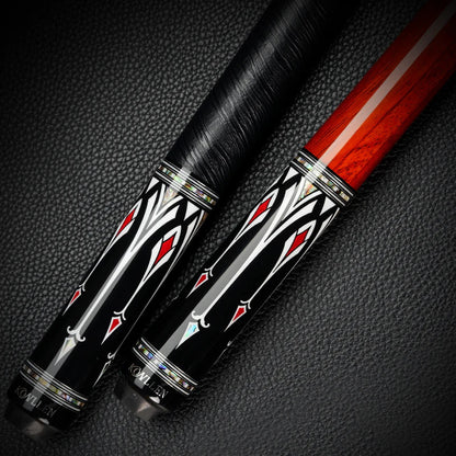 KONLLEN Carbon Fiber All Inlay Pool Cue Stick Leather Wrapless Black Technology Low Deflection Billiard,10.5，11.5，12.5mm,147cmAK-AS-1F