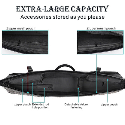 TROUFY 9 Holes Carbon Texture Pool Cue Case | Holds 5 Shafts & 4 Butts | Waterproof PU Leather | Black, Red, Grey