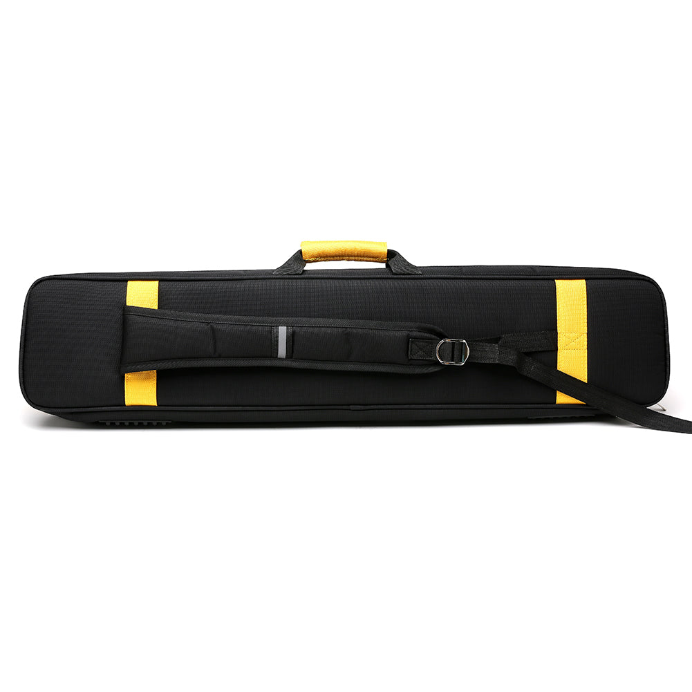 TROUFY 8-Hole Pool Cue Case - Holds 4 Butts & 4 Shafts, Premium Oxford Cloth, Waterproof Dustproof, Color Block (Yellow/Black/Blue)