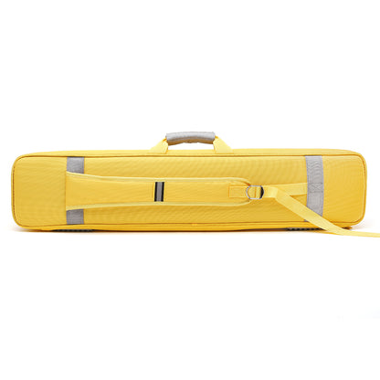 TROUFY 8-Hole Pool Cue Case - Holds 4 Butts & 4 Shafts, Premium Oxford Cloth, Waterproof Dustproof, Color Block (Yellow/Black/Blue)
