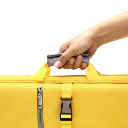 TROUFY 8-Hole Pool Cue Case - Holds 4 Butts & 4 Shafts, Premium Oxford Cloth, Waterproof Dustproof, Color Block (Yellow/Black/Blue)