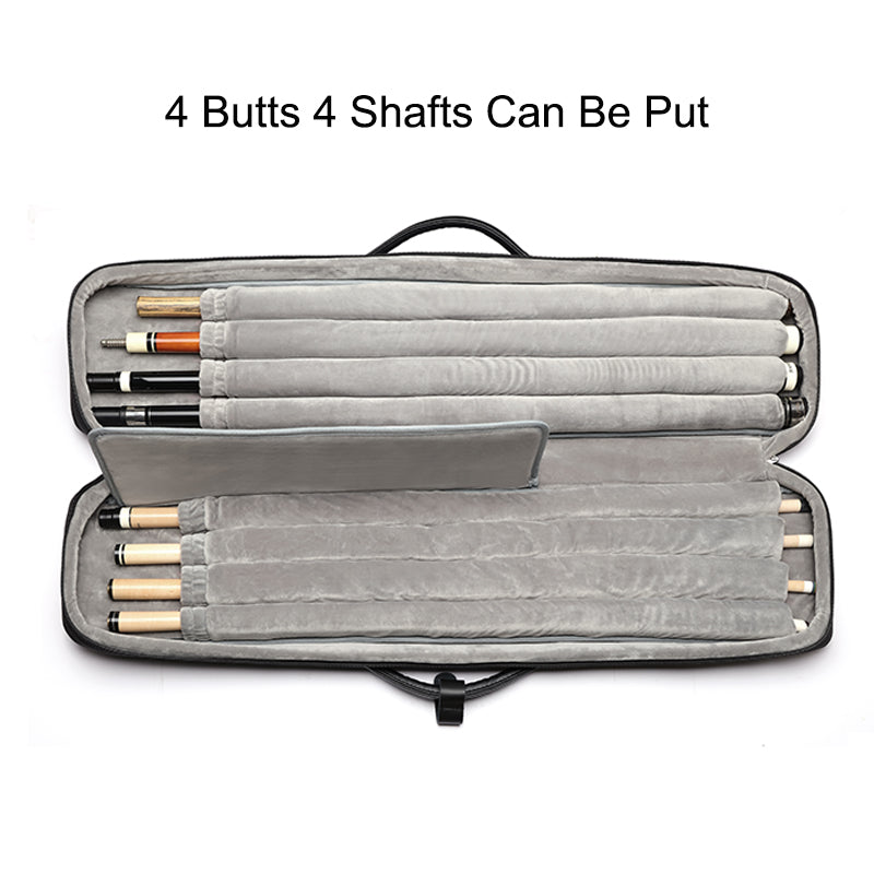 TROUFY High Capacity 4x4 Pool Cue Case with Backpack Straps for 4 Butts 8 Shafts